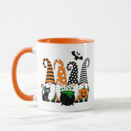 Taza Cute Halloween Gnomes with Cauldron and Pumpkin