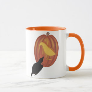 Taza Cute Halloween Jack O'Lantern y Crow