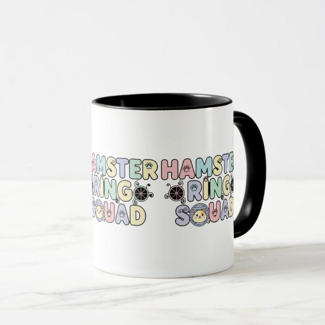 Taza Cute Hamster Ring Squad Pastel Design (Anverso derecho)