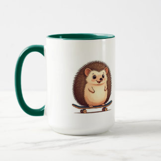 Taza Cute Hedgehog Skating Mug - Café Animal Divertido