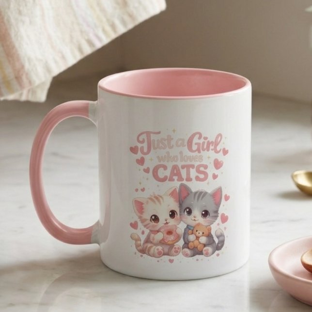 Taza Cute Just a Girl Who Loves Cats Cute Coffee (Subido por el creador)