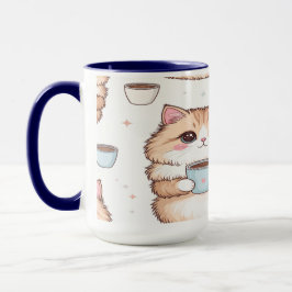 Taza Cute Kawaii Cat Coffee Mug - Cat Lover Gift - Pers
