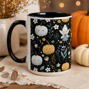 Taza Cute Kawaii Halloween Hada y Calabazas Pastel