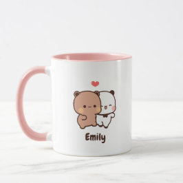 Taza Cute Kawaii Panda | Agregar su nombre personalizad