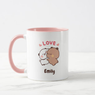 Taza Cute Kawaii Panda   Agregar su nombre personalizad