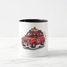 Cute Kawaii Taxi Rojo Marroquí Petit Sticker de Ci