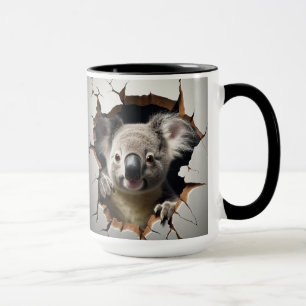 Taza Cute koala Bear en una pared rota