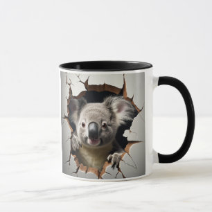 Taza Cute koala Bear en una pared rota