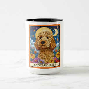 Taza Cute Labradoodle Dog Tarot Card