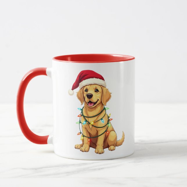 Taza Cute Labrador Retriever Christmas Santa Pet Dog Lo (Izquierda)