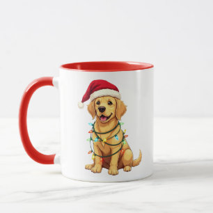 Taza Cute Labrador Retriever Navidad Santa Perro Mascot