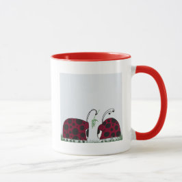Taza Cute Ladybugs Y Mistletoe