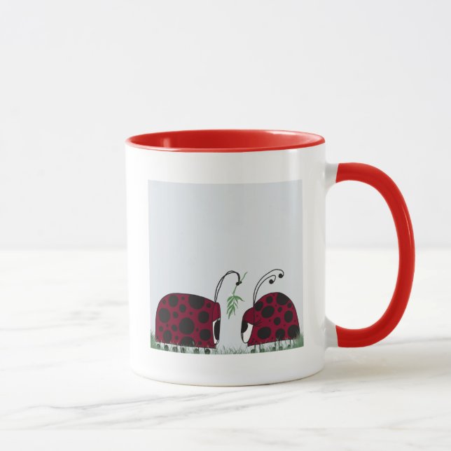 Taza Cute Ladybugs Y Mistletoe (Derecha)