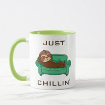 Cute Lazy Sloth Gracioso Solo Chillin