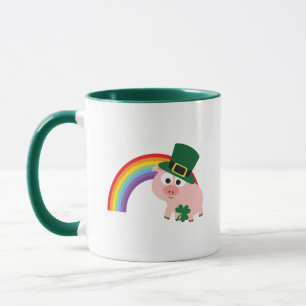 Taza Cute Leprechaun Pig