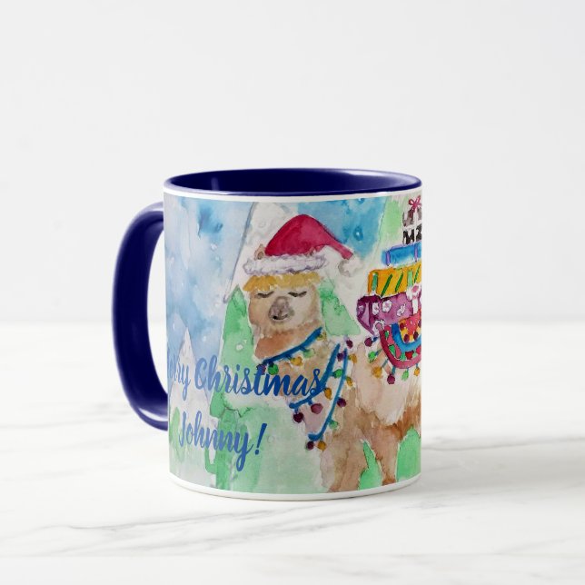 Taza Cute Llama Merry Christmas Bog Infantil (Anverso izquierdo)