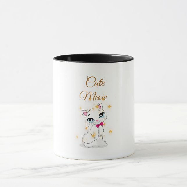 Taza Cute Meow Cat Coffee Mug (Centro)