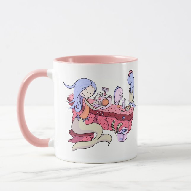 Taza Cute Mermaid Cashier Personalizado (Izquierda)