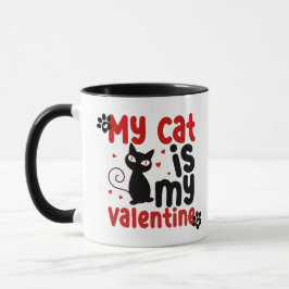 Taza Cute "Mi gato es mi San Valentín"
