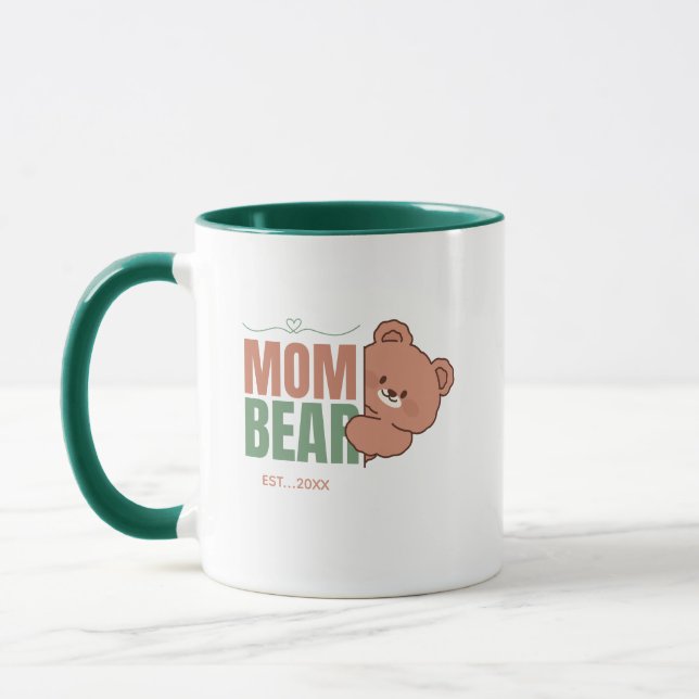 Taza Cute Mom Bear Pastel Typography Art (Izquierda)