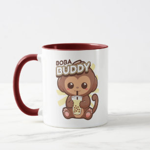 TAZA CUTE MONKEY BEBER BOBA TEA