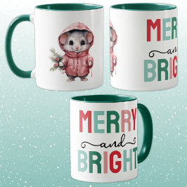Taza Cute mouse christmas merry and bright