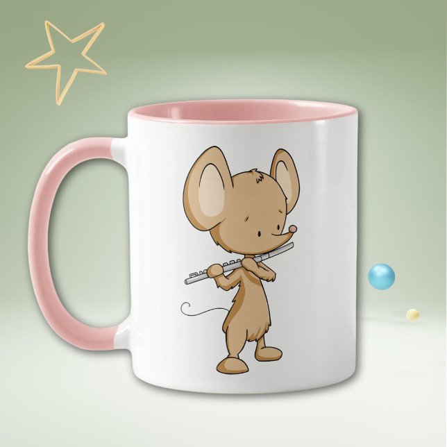 Taza Cute Mouse Musician Flutist Personalized (Subido por el creador)