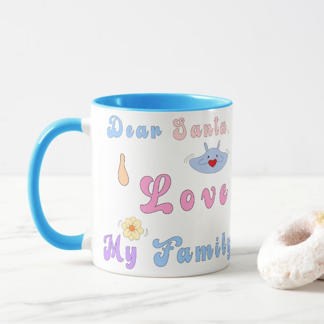 Taza Cute Mug | Querido Santa, amo a mi familia (Con donut)