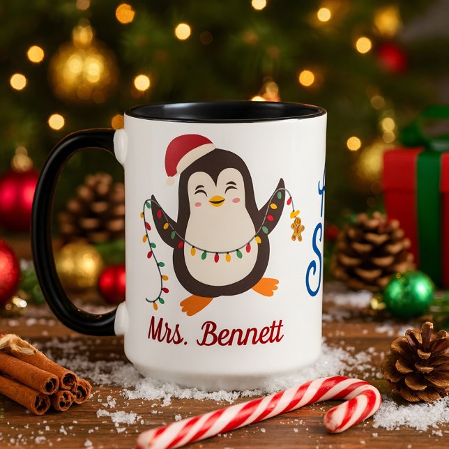 Taza Cute Navidades Pinguin, eres el mejor profesor (Subido por el creador)