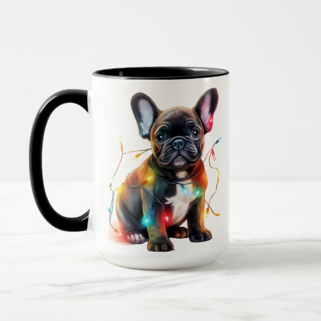 TAZA CUTE NAVIDADES VACACIONES BULLDOG FRANCÉS PUPPG PE (Izquierda)