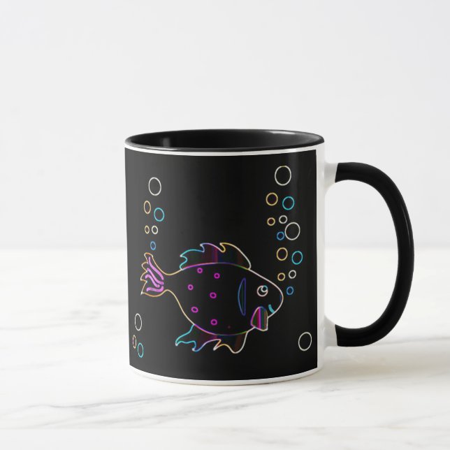 Taza Cute Neon Fish Mug (Derecha)