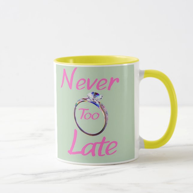 Taza Cute Never Too Late  (Derecha)