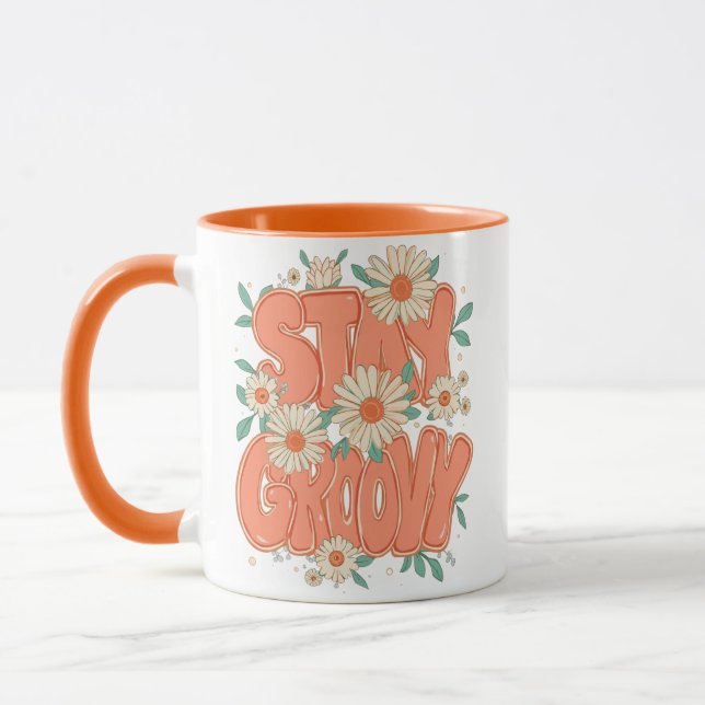 Taza Cute Orange Hippie Typography (Izquierda)