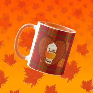 Taza Cute Otoño Naranja De Tejido De Otoño Tiras De Spi