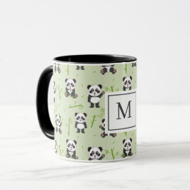 Taza Cute Panda Bear Bamboo Kawaii Animals Monogram