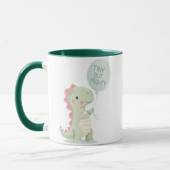 Taza Cute "Pequeño pero Poderoso" Dinosaurio (Izquierda)