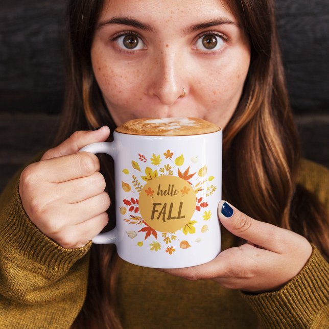 Taza Cute Personalizado Hello Fall (Cute Personalized Hello Fall Mug)