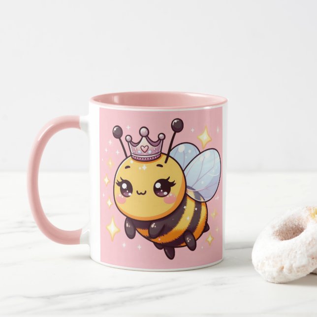 Taza Cute Personalizado Queen Bee (Con donut)