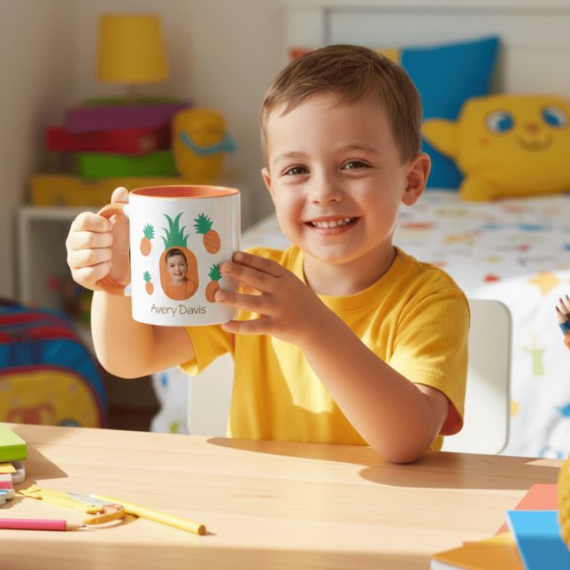Taza Cute Pineapple Photo Template Personalized Kids Na (Subido por el creador)