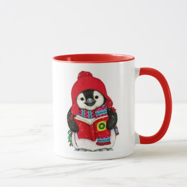 Taza Cute pingüino Feliz Navidad (Derecha)
