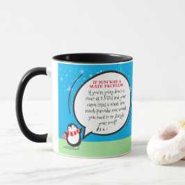 Taza Cute pingüino gracioso problema de matemáticas de
