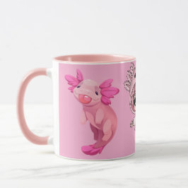 Taza Cute Pink Axolotl Kawaii Chibi Girl Coffee Mug