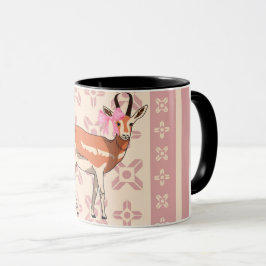 Taza Cute Pink Doe-patterned Christmas