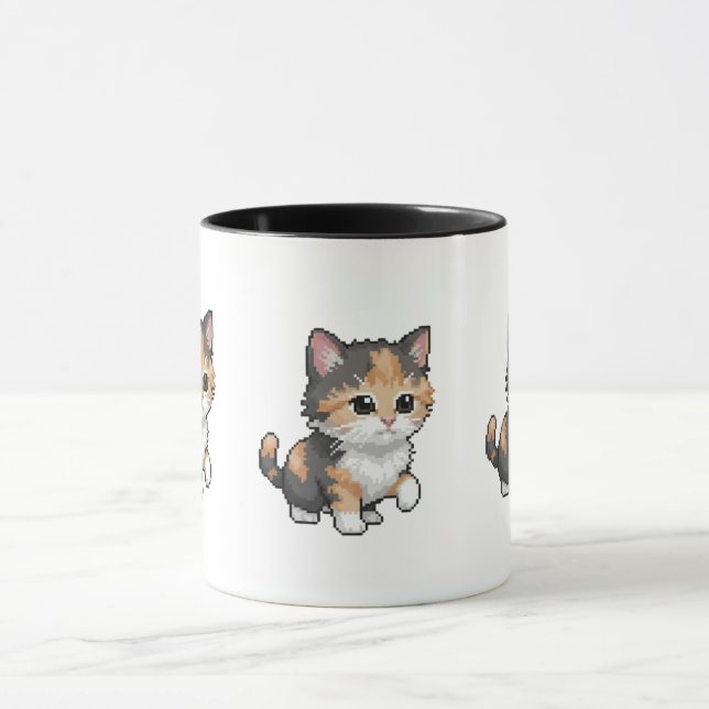 Taza Cute Pixel Art Kitten Mug (Centro)