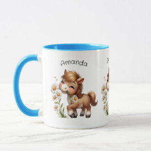 Taza Cute Pony Eating Daisies