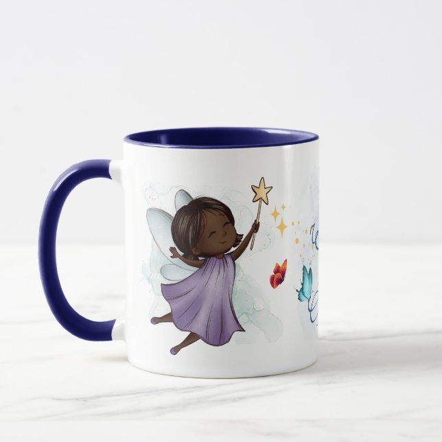 Taza Cute Púrpura Hada Todos Los Deseos Se Dan (Izquierda)