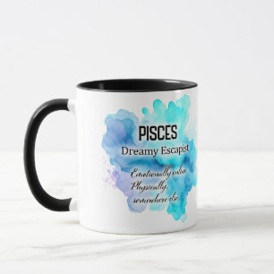 Taza Cute Rasgos de Signo del Zodiaco / Piscis Envoltur