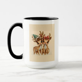 Taza Cute Reindeer Couple Christmas Mug | Holiday Gift