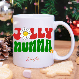 Taza Cute Retro Jolly Mumma Navidades Nombre personaliz