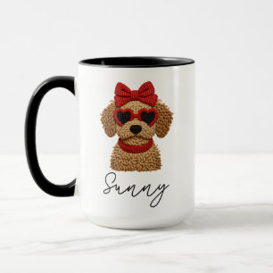Taza Cute RN Crochet Perro Día de San Valentín 